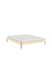 Karup Design Bettgestell »CORE BED Bodenbett, Holzrahmen, Futonbett, Jugendbett, Holzbett« Massivholzbett mit Lattenrost, Kiefer massiv, Doppelbett...