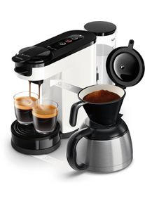 Philips Senseo Kaffeepadmaschine »Switch HD6592/64, 2-in-1 Pad und Filterkaffee« 1 l Kaffeekanne aus 26% rec. Plastik in weiß