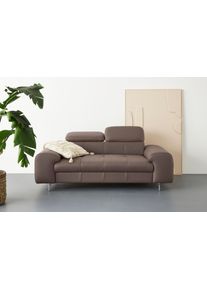 COTTA 2-Sitzer »Chef« Big-Sofa mit Kopfteilverstellung in braun, Größe B/H/T: 196 cm x 72 cm x 105 cm
