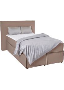 LeGer Home by Lena Gercke Boxspringbett »Yuma« incl. Topper in grau, Größe Liegefläche B/L: 100 cm x 200 cm