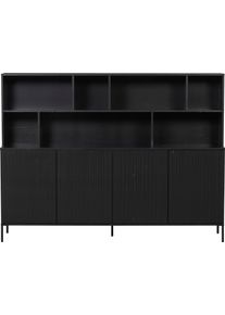 Woood Buffet »Gravu« viel Stauraum in schwarz, Größe B/H/T: 200 cm x 150 cm x 44 cm