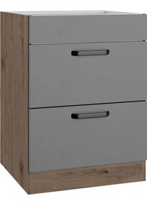 Wiho-Küchen Wiho Küchen Kochfeldumbauschrank »Elba« Breite 60 cm in grau, Größe B/H/T: 60 cm x 82 cm x 57 cm