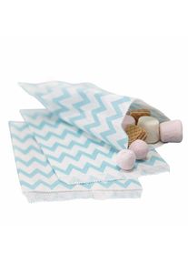 Ginger Ray 25 light blue zig zag candy buffet bags