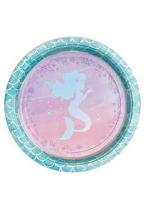 8 assiettes sirène en papier 22cm