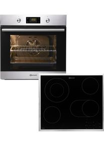 Bauknecht Backofen-Set »BAR2 KP8V2 IN« mit 2-fach-Teleskopauszug Pyrolyse-Selbstreinigung PowerHeißluft in silberfarben, Größe 0