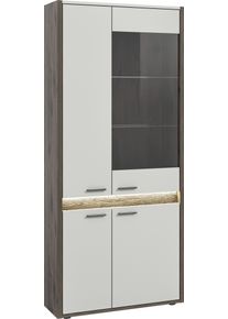 Inosign Vitrine »Treviso in grau, Größe B/H/T: 82 cm x 198 cm x 37 cm