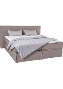LeGer Home by Lena Gercke Boxspringbett »Yuma« incl. Topper in grau, Größe Liegefläche B/L: 180 cm x 200 cm