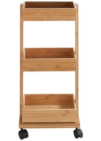 Wenko Rollwagen »Regal Tortona« Badezimmer-Schrank mit 3 Ablagen in beige, Größe B/H/T: 18 cm x 71,5 cm x 31 cm