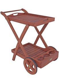 Garden Pleasure Servierwagen »Toledo« Eukalyptusholz in braun, Größe B/H/T: 88 cm x 80 cm x 54 cm