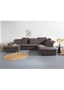 COTTA Wohnlandschaft »Holiday U-Form mit Sitztiefen- in schwarz, Größe B/H/T: 386 cm x 86 cm x 265 cm