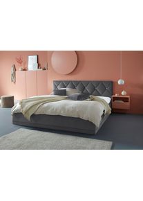 Westfalia Schlafkomfort Polsterbett »Adamas« auch mit Bettkasten in grau, Größe Liegefläche B/L/H: 200 cm x 200 cm x 49