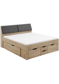 Relita Stauraumbett »Maxi« mit Schubladen und Stauraum im Kopfteil in braun, Größe Liegefläche B/L: 180 cm x 200 cm