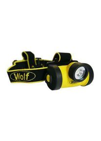 Wolf Safety Hodelykt, LED, 3x AA, 1.5V, 130lm, 2.5m, IP67, Svart/gul - HT-650