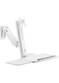 SpeaKa Professional SP-MM-950 17-35" Monitor-Wandhalterung Tastaturablage 2x Scanner-Halterung übereinander weiß