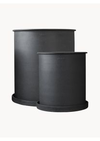DBKD Macetas Plant, 2 uds. Gris Metal Set de diferentes tamaños