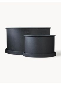 DBKD Macetas Plant, 2 uds. Gris Metal Set de diferentes tamaños