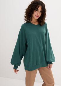 bonprix Bluzka oversize z czystej bawełny, zielony, 56/58