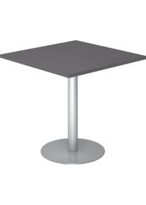 Hammerbacher, Schreibtisch, Besprechungstisch 80x80cm Graphit/Silber (80 x 80 cm)