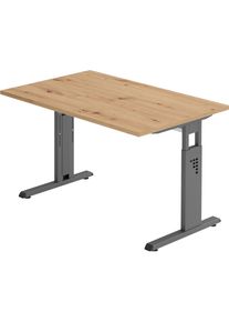 Hammerbacher, Schreibtisch, Schreibtisch C-Fuss 120x80cm Asteiche/Graphit (120 x 80 cm)