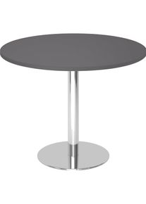 Hammerbacher, Schreibtisch, Besprechungstisch 100cm rund Graphit/Chrom