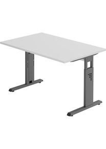 Hammerbacher, Schreibtisch, Schreibtisch OS12 C-Fuss 120 x 80 cm Grau / Graphit Höhe 65 - 85 cm (120 x 80 cm)