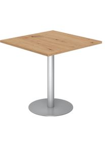Hammerbacher, Schreibtisch, Besprechungstisch 80x80cm Asteiche/Silber (80 x 80 cm)