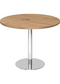 Hammerbacher, Schreibtisch, Besprechungstisch 100cm rund Asteiche/Chrom (Ø 100 cm)