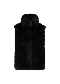 AMBER & JUNE Amber & June, Damen, Fellimitatweste &raquo;Pl&uuml;schweste mit Kragen&laquo;, Schwarz, 44, Schwarz, Passform: Gerade