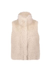 AMBER & JUNE Amber & June, Damen, Fellimitatweste &raquo;Pl&uuml;schweste mit Kragen&laquo;, Grau, 36, Grau, Passform: Gerade