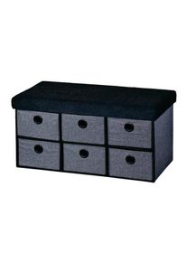 Kesper 15953 Kárpitozott komód 6 rekesz,szürke-fekete, 76 x 38 x 38 cm, szürke