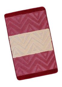 Bellatex Fürdőszoba szőnyeg Bany Chevron bordó, 60x 100 cm