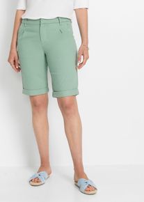 Stretch bermuda - groen - maat 34 - met katoen - bonprix