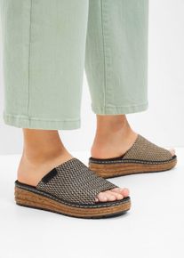 Rieker slippers met sleehak - zwart - maat 41 - bonprix