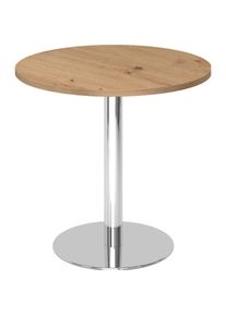 Hammerbacher, Schreibtisch, Besprechungstisch 80cm rund Asteiche/Chrom (Ø 80 cm)