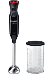 Bosch Stabmixer »ErgoMixx MS6CB6110, 4 Klingen, 12 Stufen, Turbotaste, schwarz« 1000 W Mixbecher mit Deckel, ergonom. Griff, Made in Europe in schwarz