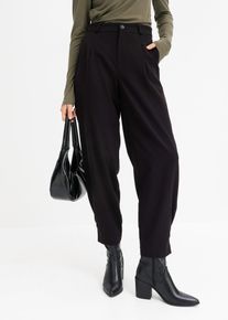Tapered 7/8-Hose, schwarz, Größe 48, Viskose, bonprix