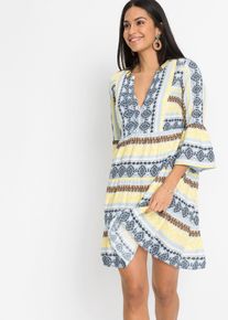 Tunika-Kleid aus fließender Viskose, blau, Größe 52, Viskose, bonprix