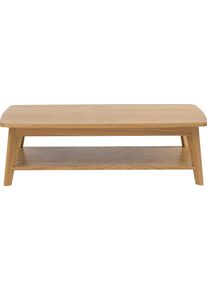 WOODMAN Salontafel Bórgvin Breedte 115 cm, tijdloos design, met 1 plank, houtfineer eiken salontafels bruin