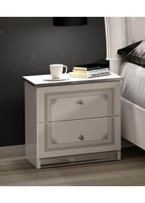 Inosign Nachtkastje Greta, van FSC-gecertificeerd houtmateriaal met decor in klassieke stijl nachtkastjes zilver(kleur)