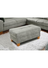 Home Affaire Hocker Puccini met contrasterende stiksels hockers maat Luxe-microvezel vintage-look grijs
