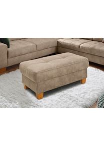 Home Affaire Hocker Puccini met contrasterende stiksels hockers maat Luxe-microvezel vintage-look beige