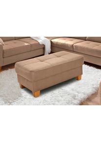 Home Affaire Hocker Puccini met contrasterende stiksels hockers maat Luxe-microvezel bruin