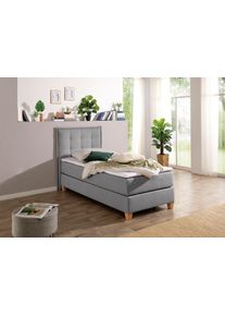 Home Affaire Boxspring inclusief topmatras van comfortschuim boxsprings maat Structuurstof (100% polyester) grijs