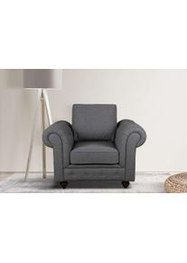 Home Affaire Fauteuil MENDITTE Knoopstiksels op armleuningen en voorste lijst, hoge kwaliteit fauteuils maat Structuur zwart