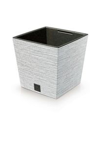 Kvetináč FURU SQUARE LOW ECO WOOD s vložkou 24 cm,biela ECO