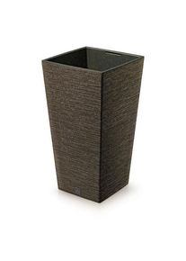 Kvetináč FURU SQUARE ECO WOOD s vložkou 24 cm,tmavě hnědá, S