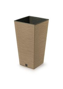 Kvetináč FURU SQUARE ECO WOOD s vložkou 30 cm,hnedá, M