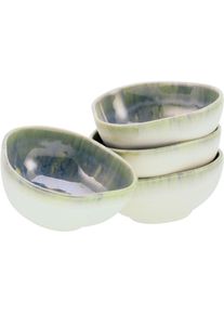 Creatable , Dipschale »Yuki«, 4 tlg., aus Steinzeug, Reaktiv-Digitaldruck, jedes Stück ein Unikat, Ø 11,5 cm , Grün-Blau