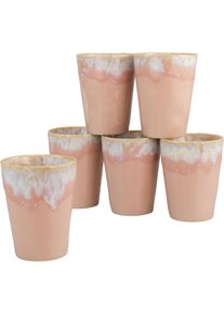 Creatable , Becher »Kaffeebecher Gespresso«, (Set, 6 tlg.), 36 cl, Tassen Set, 6-teilig, Made in Europe , rosa