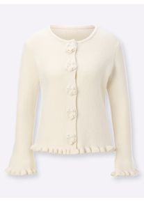 Dames Vest met drukknopen in champagne ,maat 38, WITT, 40% Polyacryl, 40% Polyester, 20% Polyamide